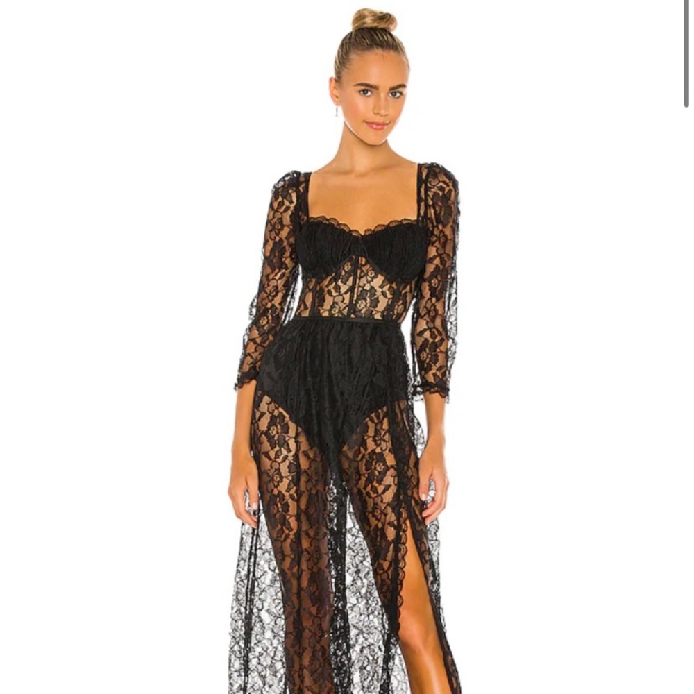Aiden Maxi Dress in Black (For Love & Lemons)